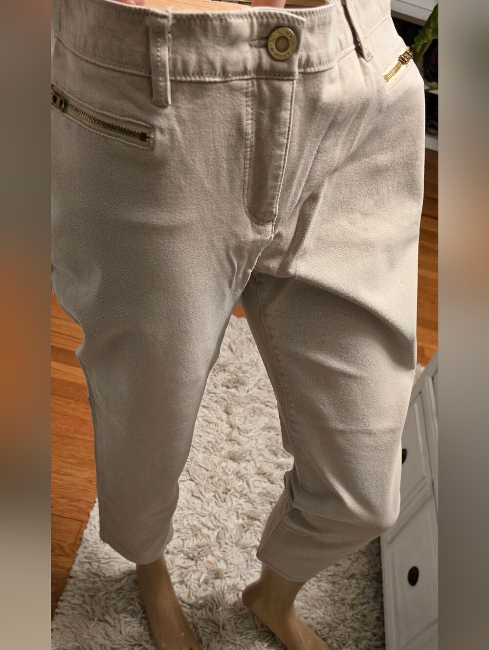 Chico's Slimming Ankle Pants in Light Beige Sz 1.5